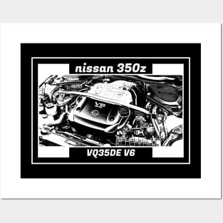 NISSAN 350Z ENGINE (Black Version) Posters and Art